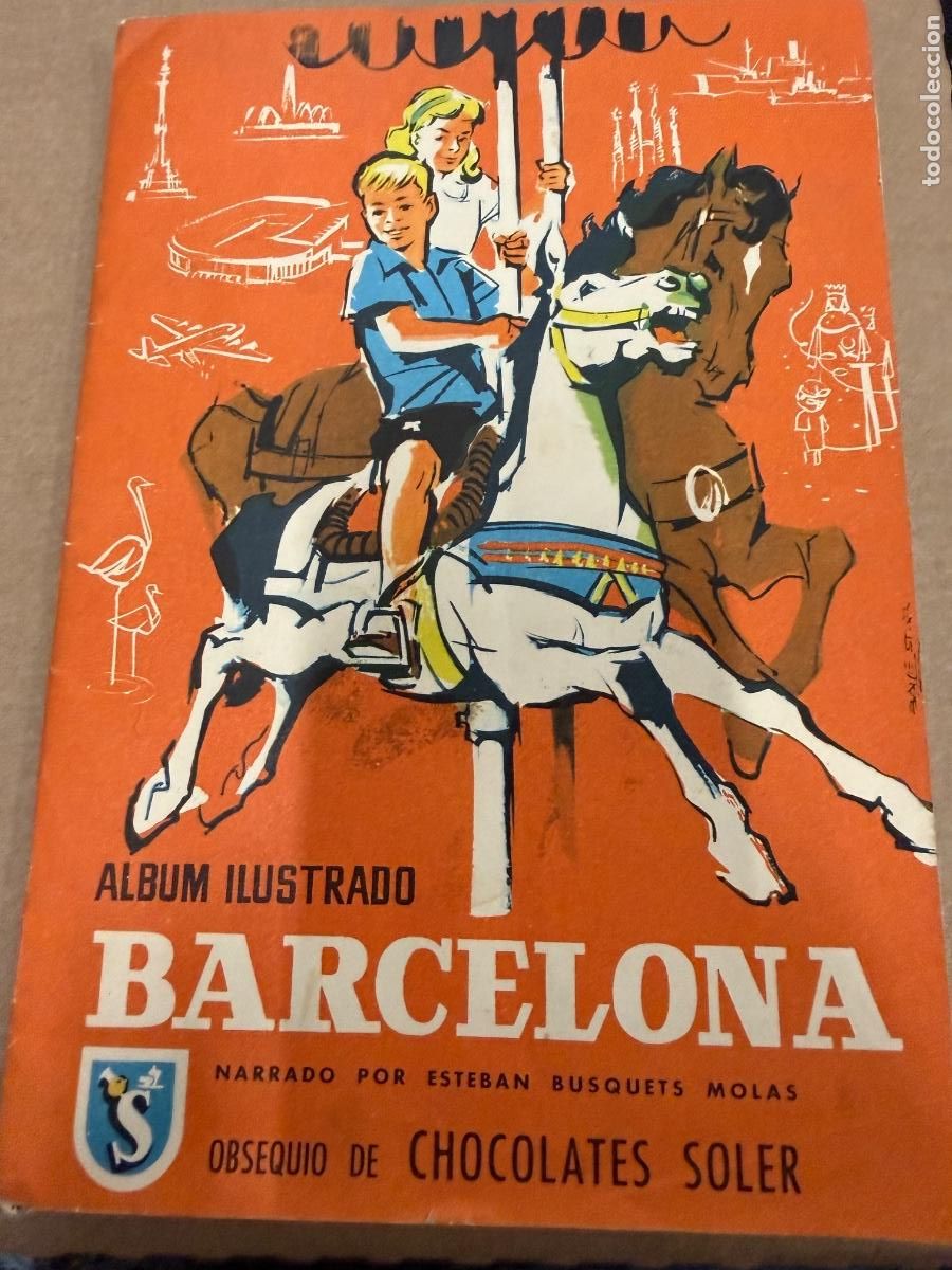 Coleccionismo &aacute;lbumes: ALBUM ILUSTRADO BARCELONA. CHOCOLATES SOLER.Antiguo album de cromos casi completo - faltan 12 cromos