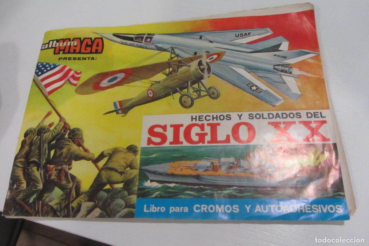 Coleccionismo &aacute;lbumes: HECHOS Y SOLDADOS DEL SIGLO XX ALBUM MAGA DE CROMOS INCOMPLETO CON 124