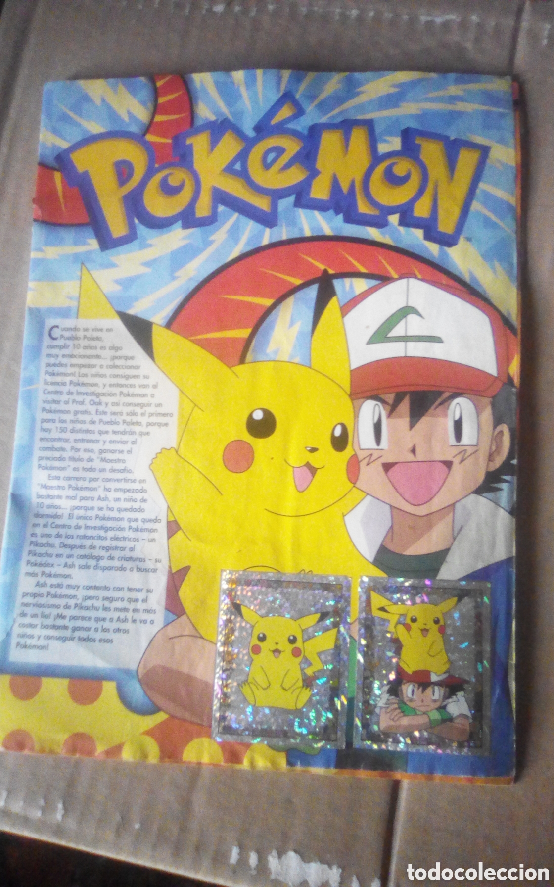 Coleccionismo &aacute;lbumes: &Aacute;lbum de cromos Pok&eacute;mon. Sticker album Merlin. Faltan algunos cromos, tapas y p&aacute;ginas (solo le queda