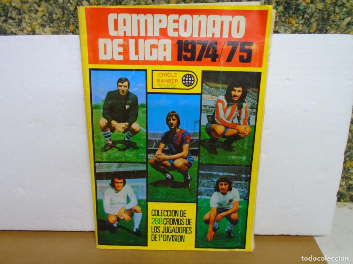 Coleccionismo &aacute;lbumes: FUTBOL.LIGA 1974/75.CHICLE SANBER,MOLINA DE SEGURA(MURCIA)ALBUM CASI COMPLETO.VER .