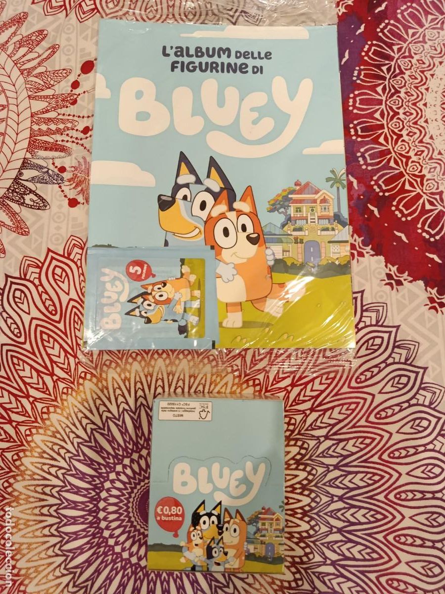 Coleccionismo &aacute;lbumes: BLUEY ALBUM Y CAJA DE SOBRES MAS 3 SOBRES DE REGALO