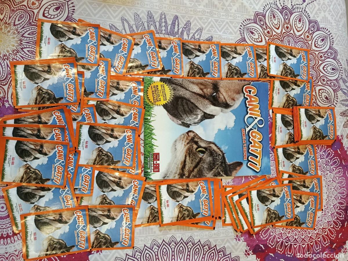 Coleccionismo &aacute;lbumes: PERROS Y GATOS ALBUM Y 100 SOBRES DE CROMOS