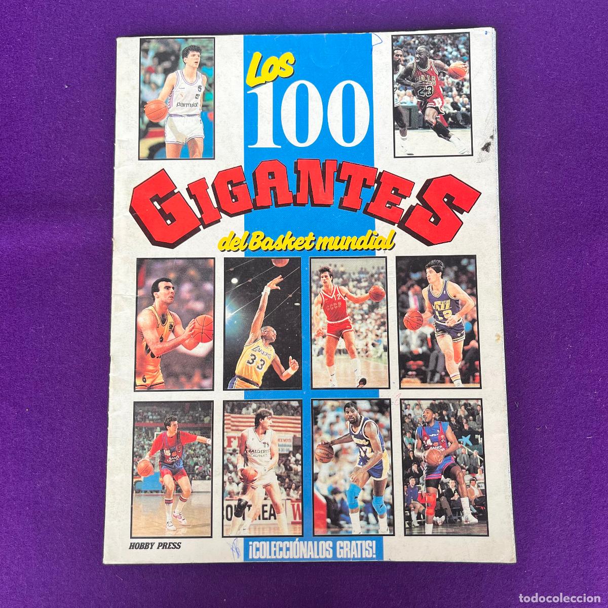 Coleccionismo &aacute;lbumes: ALBUM DE CROMOS BALONCESTO. LOS 100 GIGANTES DEL BASKET MUNDIAL. FALTAN 5 CROMOS.