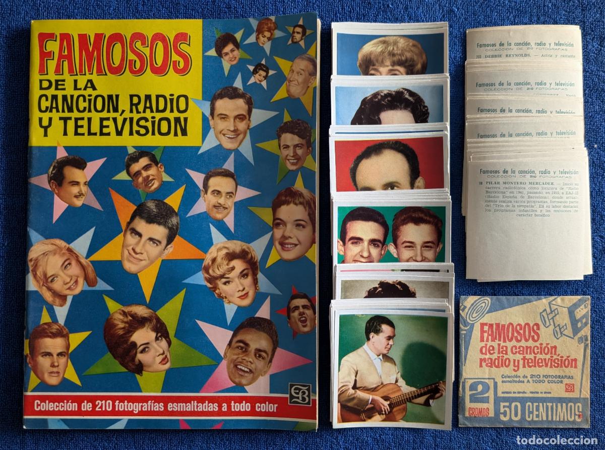 Coleccionismo &aacute;lbumes: Famosos de la canci&oacute;n, radio y televisi&oacute;n - Editorial Bruguera (1963) &iexcl;Colecci&oacute;n completa sin pegar!