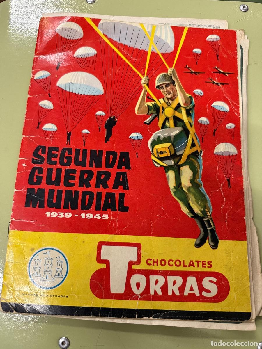 Coleccionismo &aacute;lbumes: SEGUNDA GUERRA MUNDIAL. CHOCOLATES TORRAS. Album de cromos CASI COMPLETO. Faltan 4 cromos