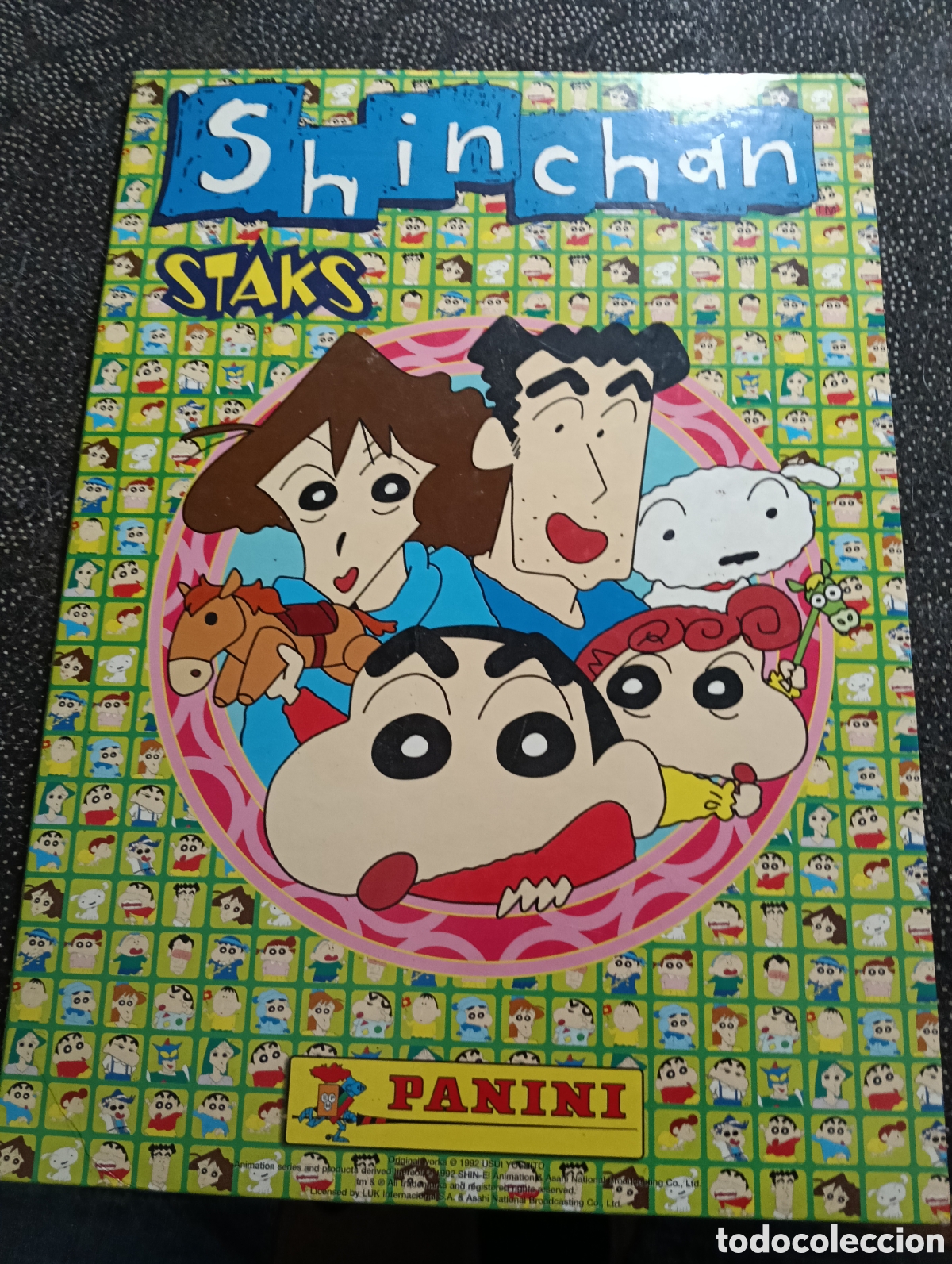 Coleccionismo &aacute;lbumes: Tablero de juego de la colecci&oacute;n Staks de Shin-chan de Panini (1992) con 26 imanes, algunos repetido