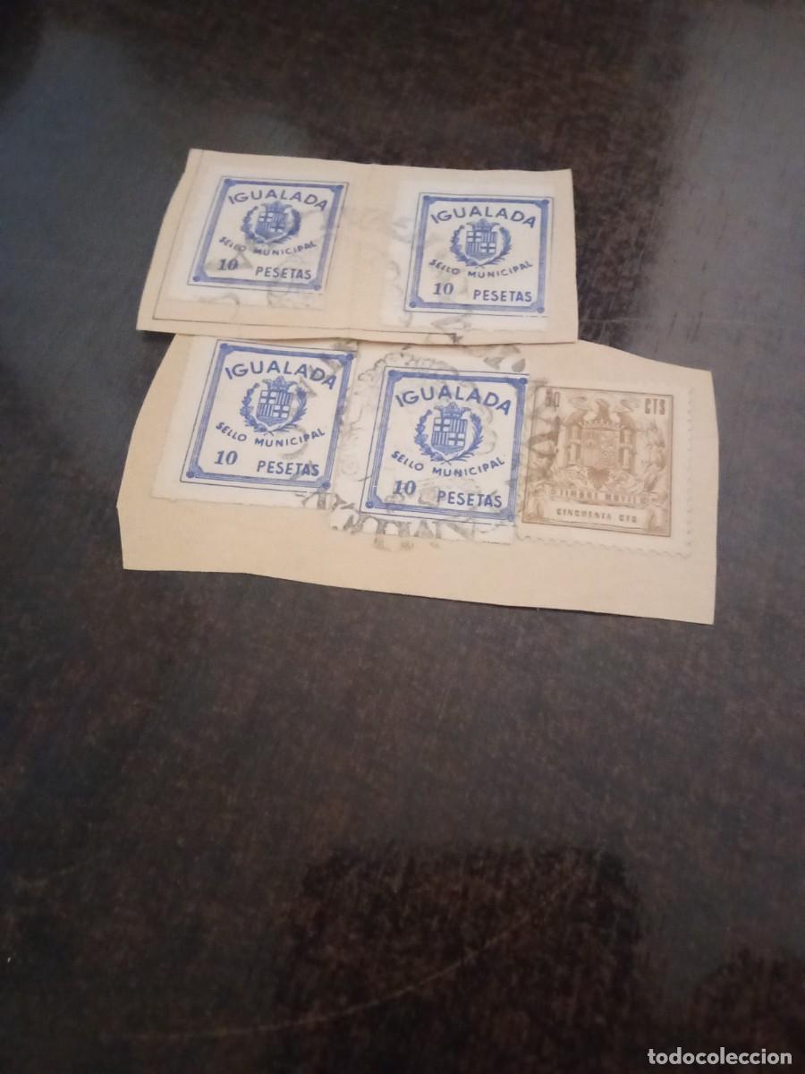 Coleccionismo &aacute;lbumes: Igualada.Sello municipal.10 pesetas.