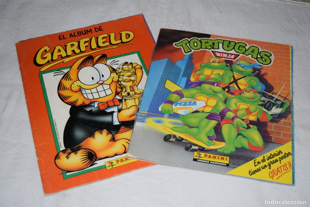Coleccionismo &aacute;lbumes: Vintage, antiguos de PANINI - Lote de 2 &aacute;lbumes / GARFIELD y TORTUGAS NINJA &iexcl;Mira fotos y detalles!