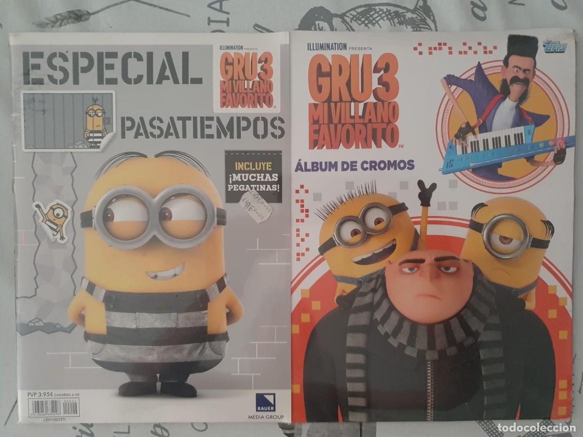 Coleccionismo &aacute;lbumes: ALBUM VACIO Y PLANCHA GRU 3 MI VILLANO FAVORITO + ESPECIAL PASATIEMPOS PANINI