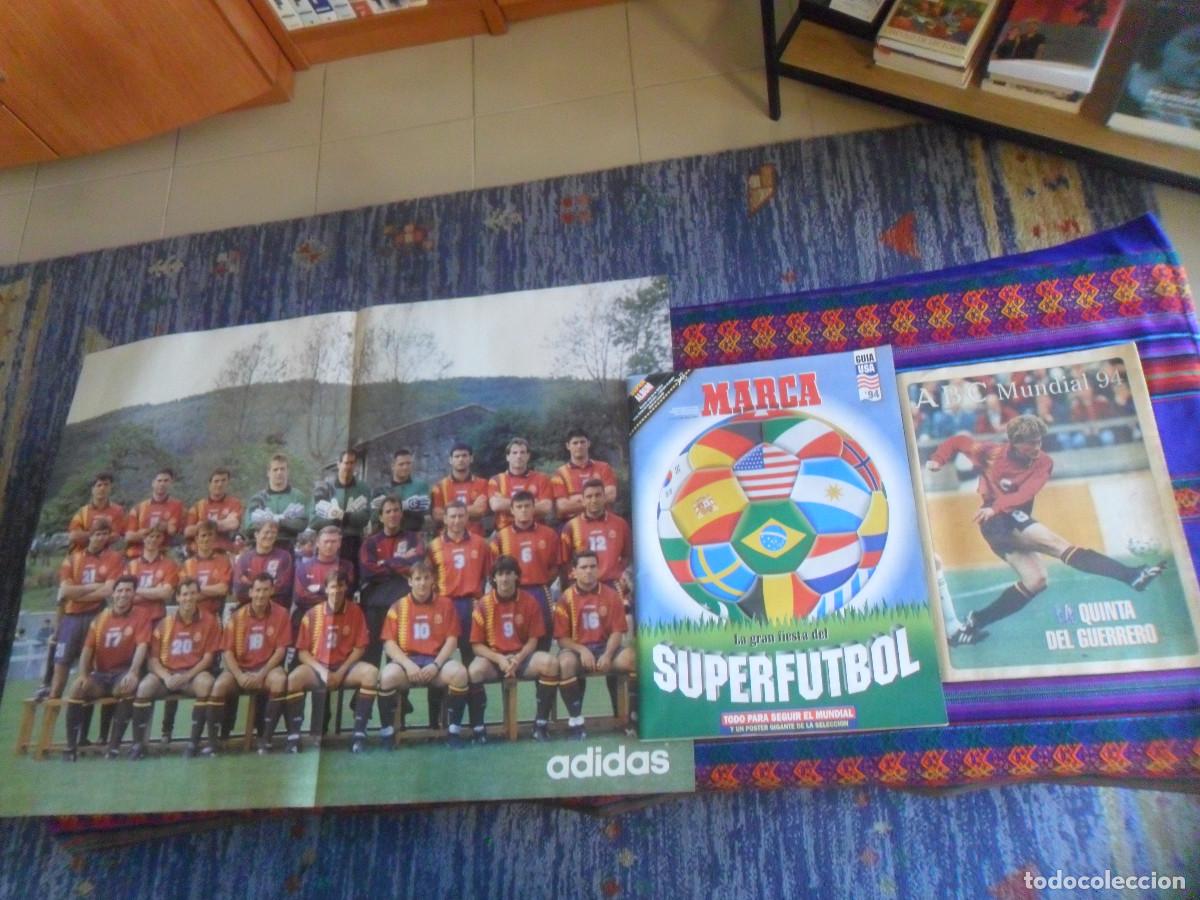 Coleccionismo &aacute;lbumes: MARCA SUPERFUTBOL GU&Iacute;A MUNDIAL USA 94 VAC&Iacute;O CON P&Oacute;STER Y ANEXO JUGADORES. REGALO ABC MUNDIAL 94.