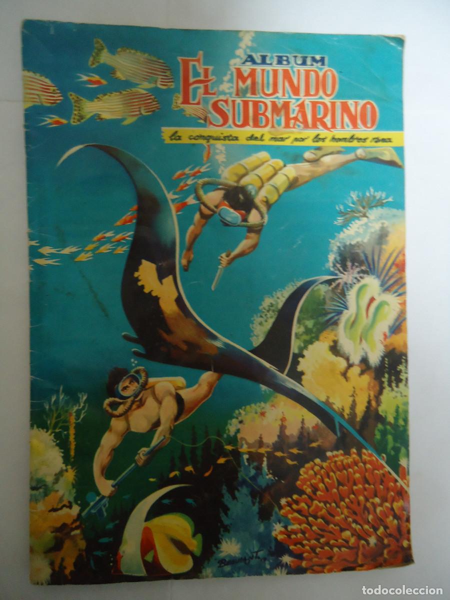 Collectionnisme Albums: ALBUM DE CROMOS INCOMPLETO EL MUNDO SUBMARINO. EDITORIAL FERMA. ANTIGUO.