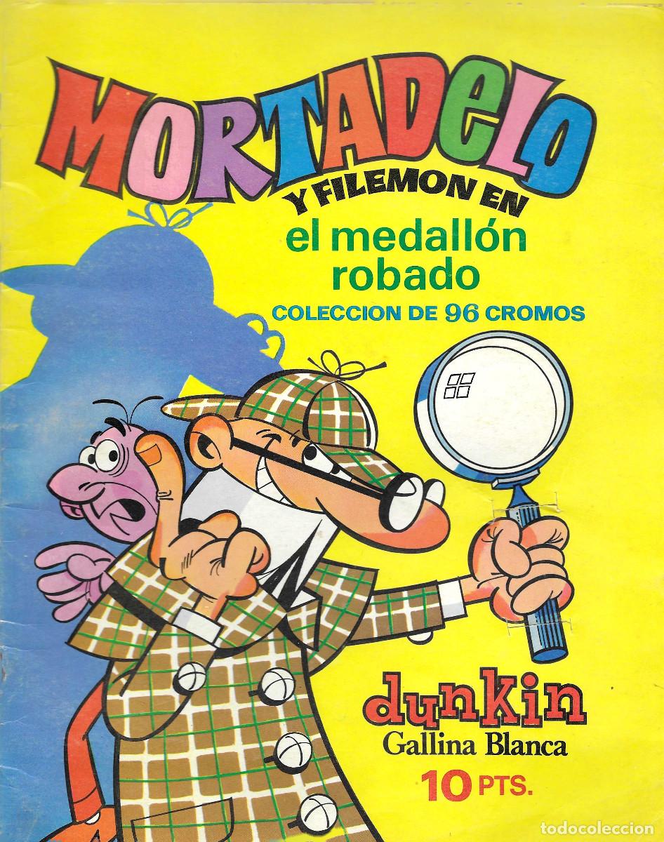 Coleccionismo &aacute;lbumes: &Aacute;lbum de cromos. Mortadelo y Filemon en el medall&oacute;n robado. Colecci&oacute;n de 96 cromos. Dunkin Gallina B