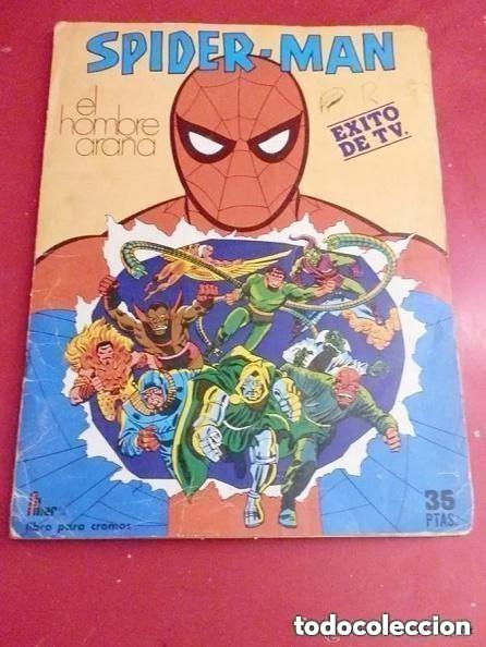 Coleccionismo &aacute;lbumes: ALBUM INCOMPLETO - SPIDERMAN EL HOMBRE ARA&Ntilde;A -EDITORIAL FHER -LE FALTAN 8 CROMOS