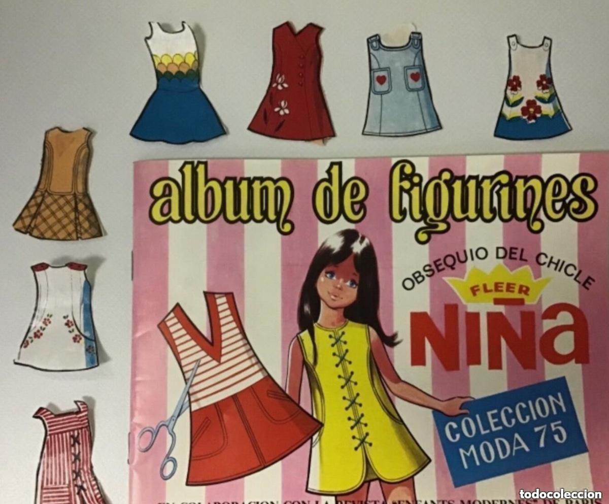 Colecionismo Cadernetas: ALBUM FIGURINES COLECCION MODA 75 CHICLE NI&Ntilde;A FLEER CON CROMOS PERFECTO MUY RARO