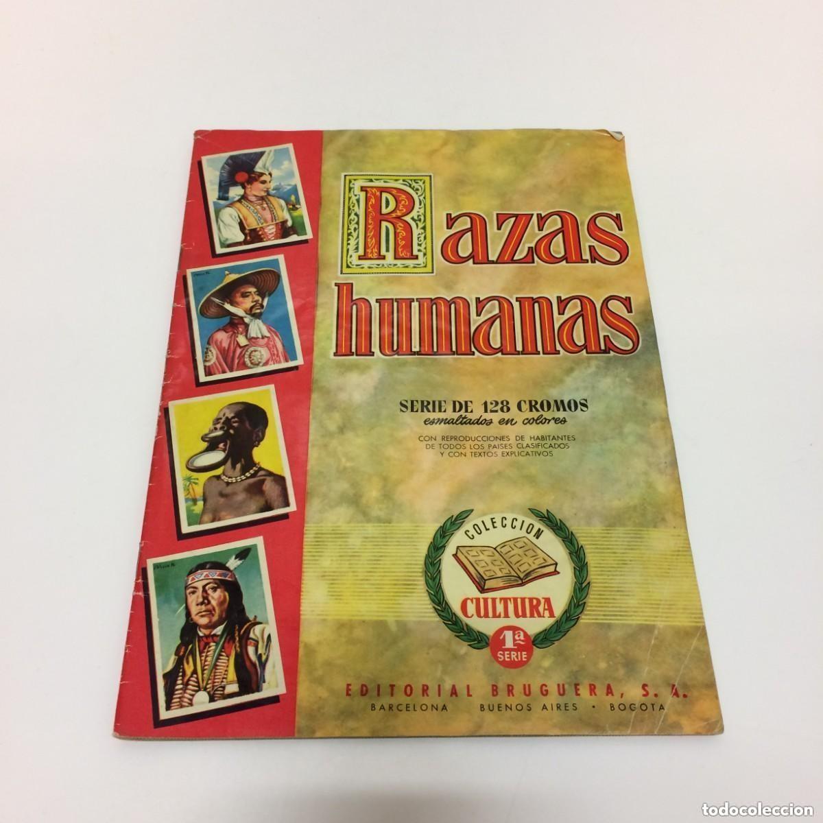Coleccionismo &aacute;lbumes: Album Cromos: Razas Humanas - Coleccion Cultural 1&ordf; Serie - Ed. Bruguera - A&ntilde;os 50 - Incompleto