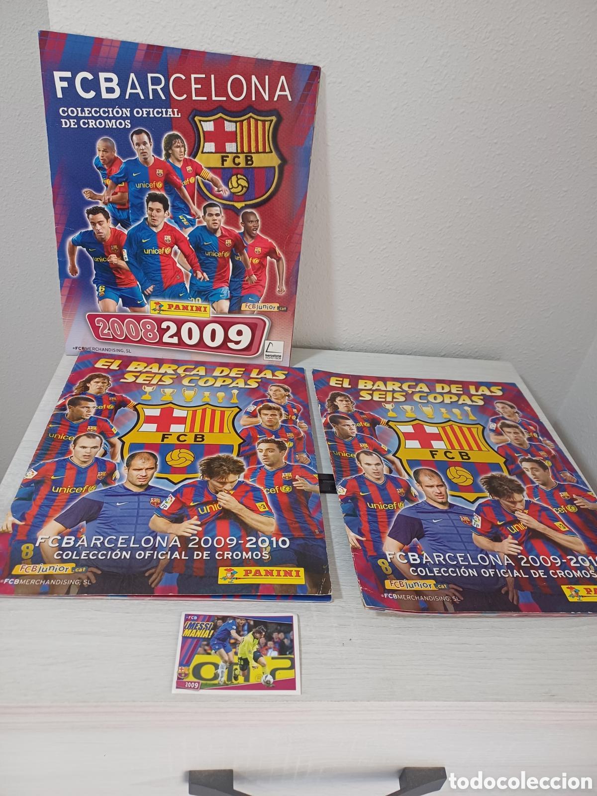 Coleccionismo &aacute;lbumes: LOTE TRES &Aacute;LBUMS F&Uacute;TBOL DEL BAR&Ccedil;A, VARIOS CROMOS DE MESSI