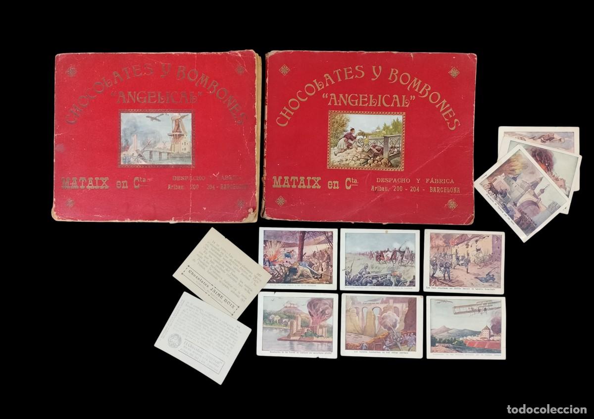 Coleccionismo &aacute;lbumes: PAREJA DE &Aacute;LBUMES DE CROMOS DE LA PRIMERA GUERRA MUNDIAL. CHOCOLATES ANGELICAL-BOIX. ESPA&Ntilde;A. C. 1920