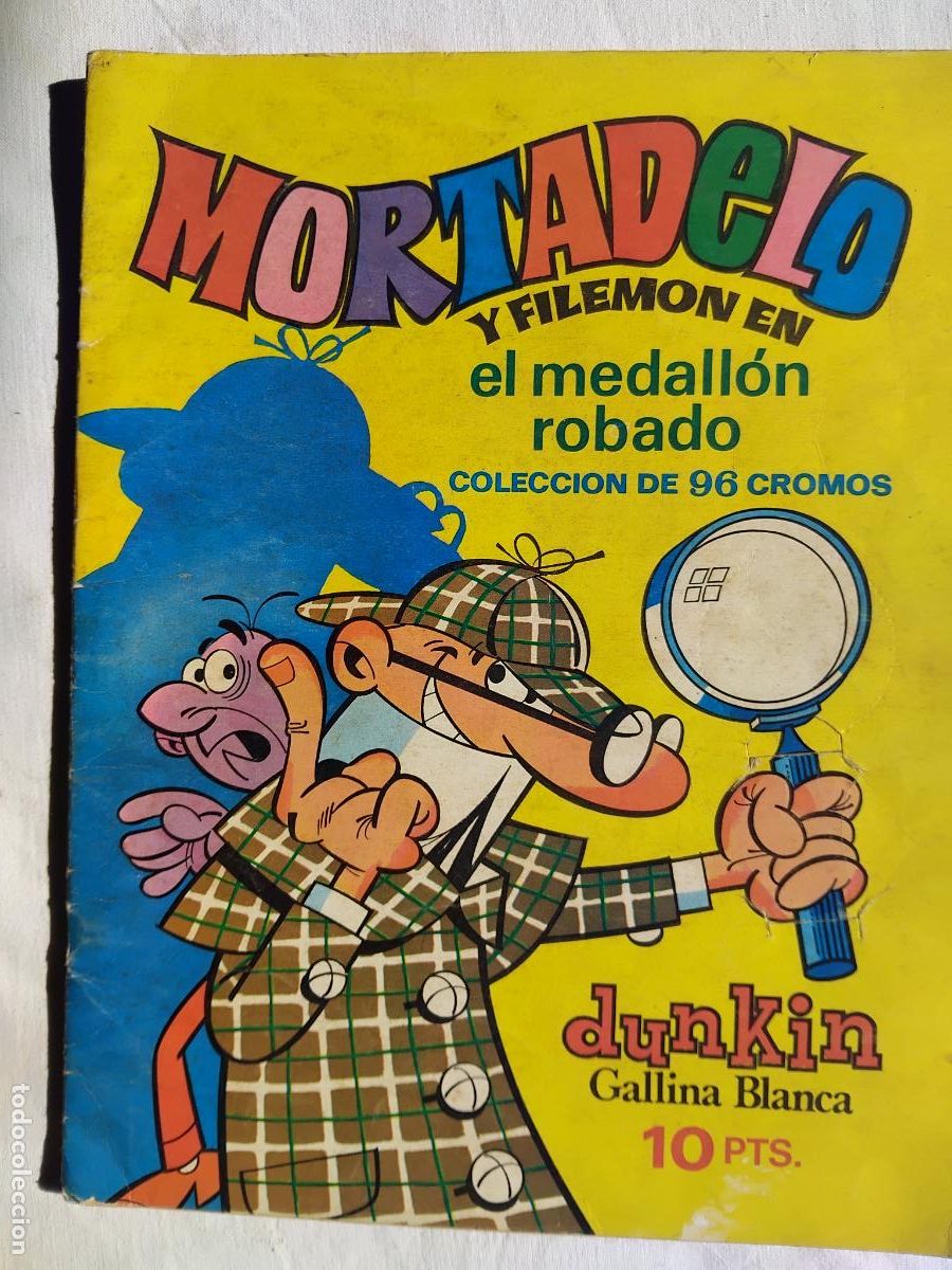 Coleccionismo &aacute;lbumes: MORTADELO Y FILEMON. EL MEDALLON ROBADO. CHICLETS DUNKIN. ALBUM CON 56 CROMOS DE 96