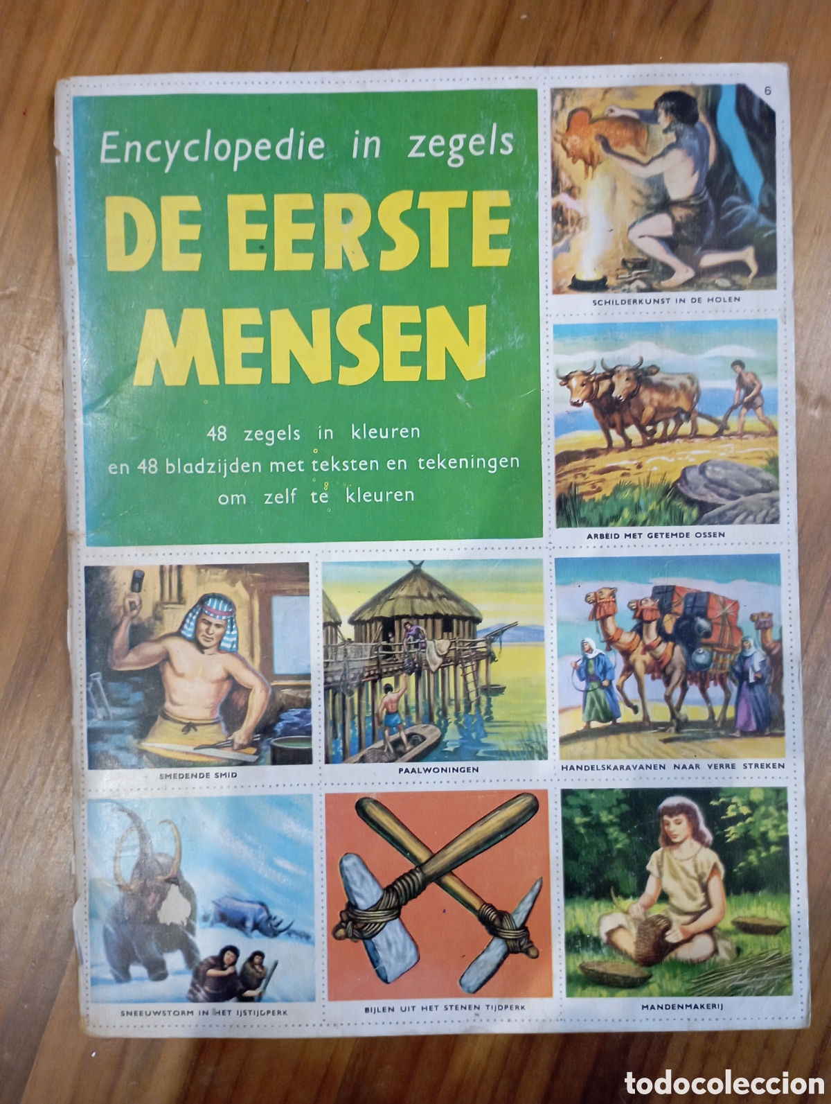 Coleccionismo &aacute;lbumes: &Aacute;lbum de cromos sobre la prehistoria. 1957 Falta solo el cromo n&ordm; 7