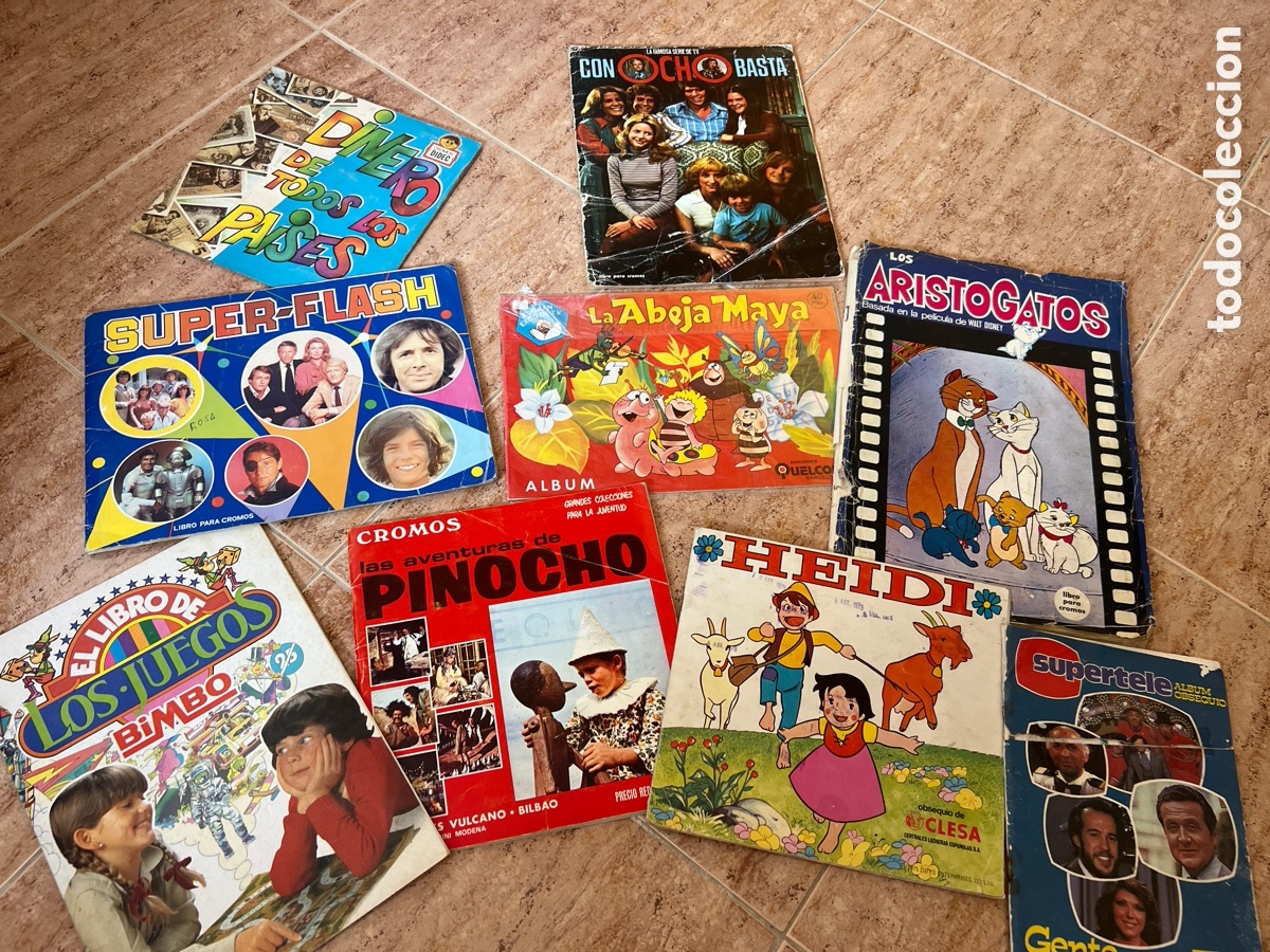 Coleccionismo &aacute;lbumes: 9 &aacute;lbumes de cromos Bimbo Fher Quelcom Heidi Abeja Maya Disney