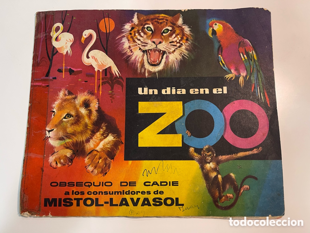 Colecionismo Cadernetas: ALBUM CROMOS UN D&Iacute;A EN EL ZOO MISTOL 1961 INCOMPLETO mas o menos a la mitad