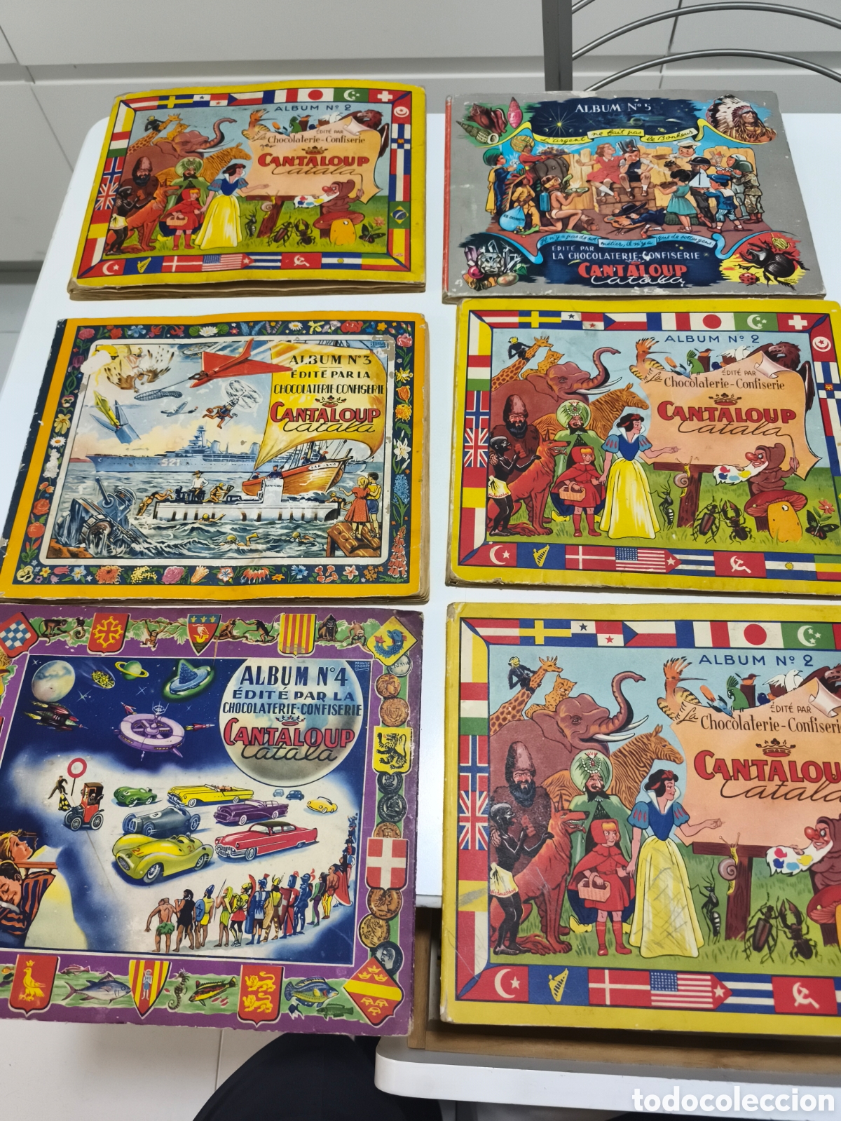 Coleccionismo &aacute;lbumes: Lotazo de 6 &aacute;lbumes de cromos Franceses vhocolates Cantaloup, hay un N 2 completo los dem&aacute;s incompl