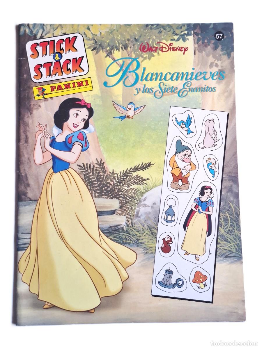 Colecionismo Cadernetas: ALBUM INCOMPLETO CON CROMOS PEGADOS PANINI STICK & STACK. BLANCANIEVES. DISNEY