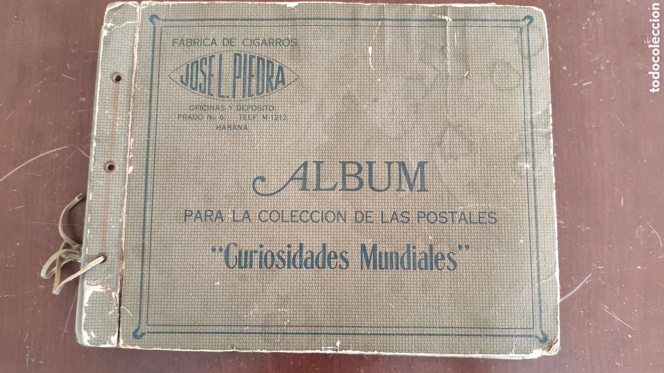 Colecionismo Cadernetas: Album Coleccion postales curiosidades mundiales Fabrica cigarros Jose Luis Piedra Completo falta 1