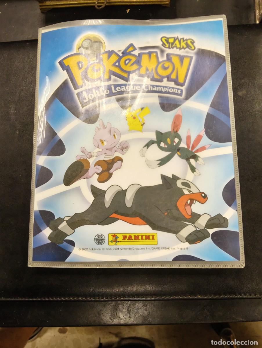 Coleccionismo &aacute;lbumes: ALBUM CASI COMPLETO STAKS COLECCION POKEMON STAKS JOHTO LEAGUE CHAMPIONS PANINI