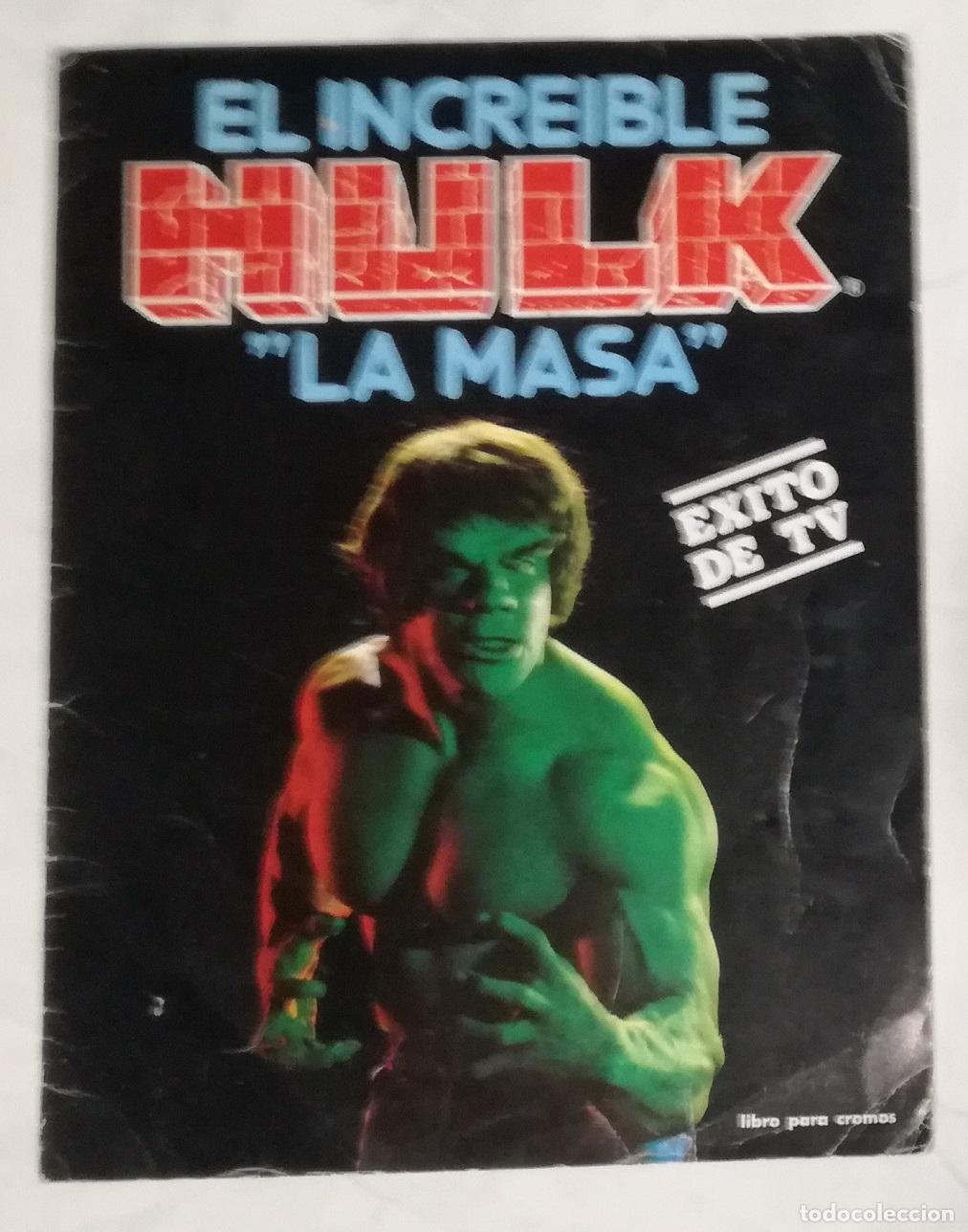 Coleccionismo &aacute;lbumes: Album El increible Hulk La masa, FHER - Contiene 29 cromos; pagina de control de cromos limpia