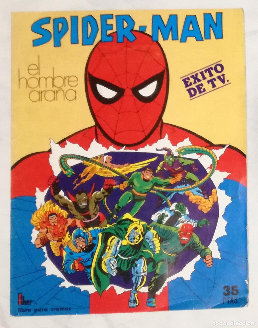 Coleccionismo &aacute;lbumes: Album Spider-Man (Spiderman), FHER - Contiene 53 cromos; pagina de control de cromos limpia