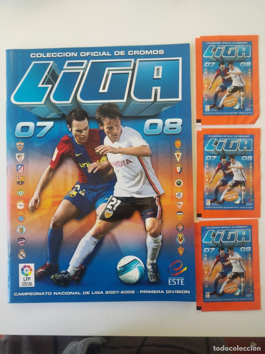Coleccionismo &aacute;lbumes: ALBUN CROMOS 07-08 NUEVO VAC&Iacute;O + 3 SOBRES SIN ABRIR
