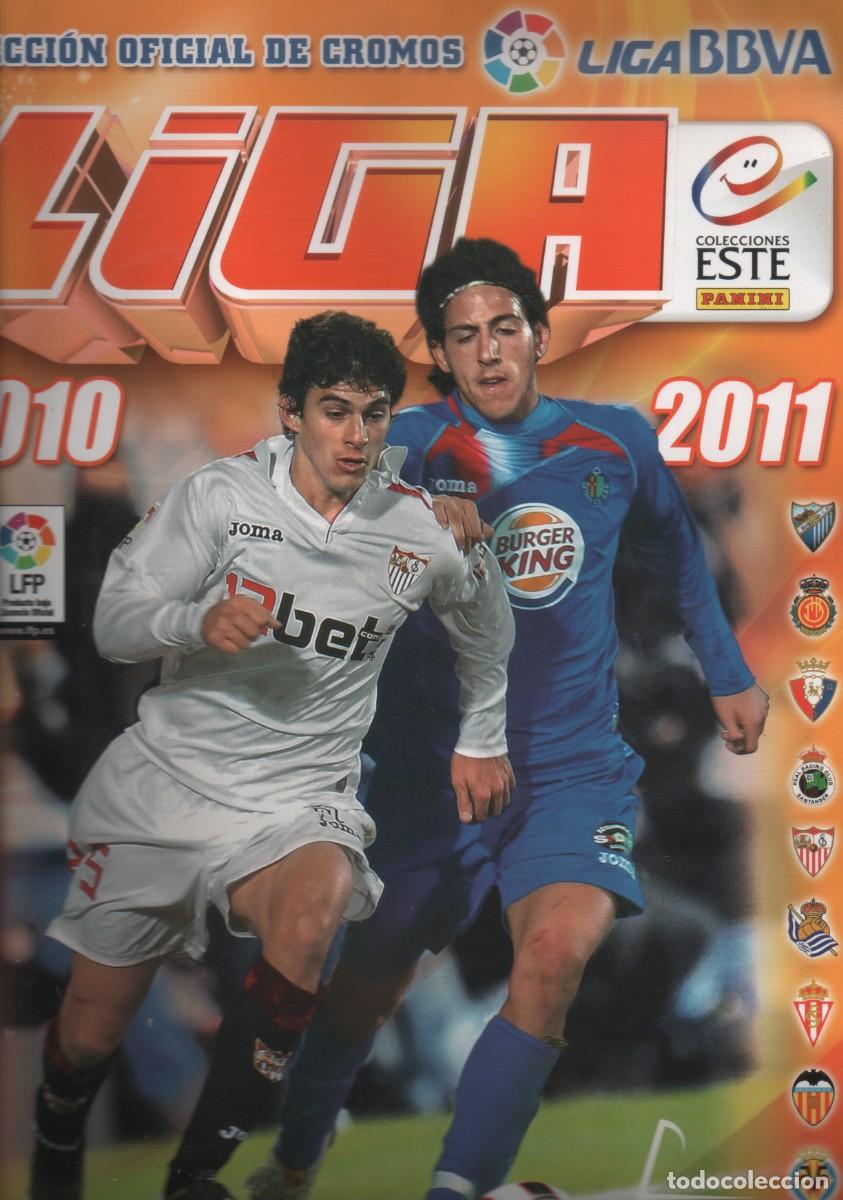 Coleccionismo &aacute;lbumes: Album completo Liga Este 2010-11 (falta alg&uacute;n cromo de chicles) + Mercado Invierno Jug&oacute;n