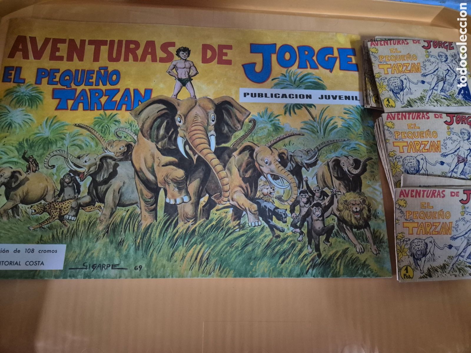 Coleccionismo &aacute;lbumes: ALBUM AVENTURAS DE JORGE EL PEQUE&Ntilde;O TARZAN PLANCHA MAS 25 SOBRES SIN ABRIR