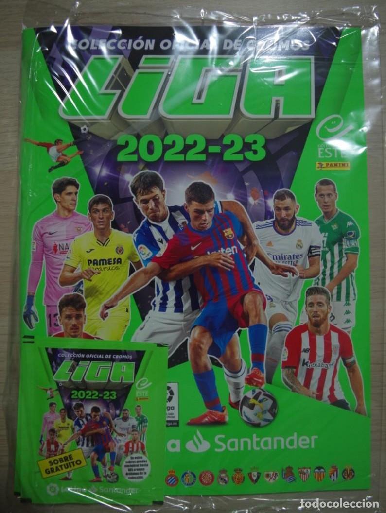 Coleccionismo &aacute;lbumes: ALBUM LIGA ESTE 2022 23 CON 2 SOBRES DE CROMOS SIN ABRIR PLANCHA VACIO