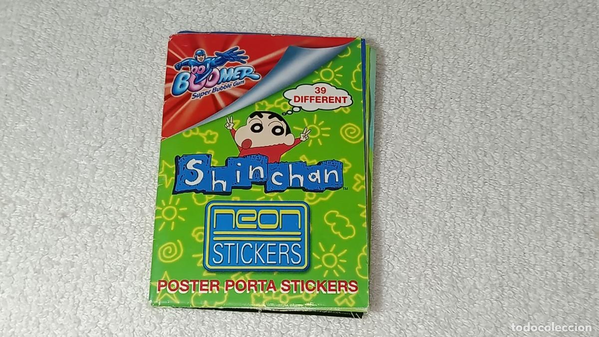Coleccionismo &aacute;lbumes: ANTIGUO POSTER ALBUM DE CROMOS STICKERS DE CHICLES BOOMER CHICLE SHIN CHAN SHINCHAN A&Ntilde;OS 90