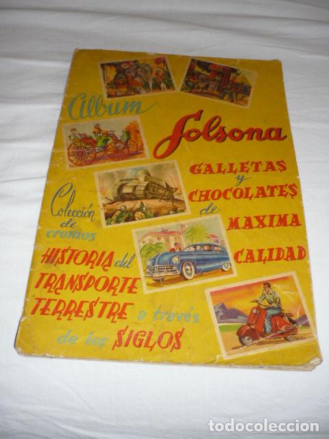 Coleccionismo &aacute;lbumes: ALBUM SOLSONA *HISTORIA DEL TRANSPORTE TERRESTRE A TRAVES DE LOS SIGLOS* - FHER - CON 43 CROMOS