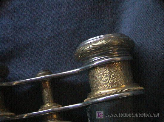 Antig&uuml;edades: ANTIGUOS BINOCULARES DE BRONCE Y PIEL MARRON - Foto 2