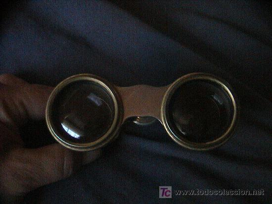 Antig&uuml;edades: ANTIGUOS BINOCULARES DE BRONCE Y PIEL MARRON - Foto 4