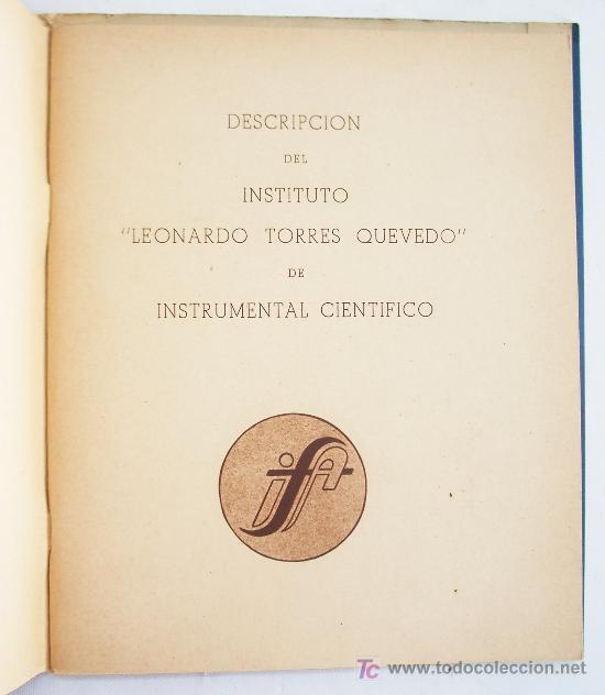 Antig&uuml;edades: Cat&aacute;logo del Instituto Torres Quevedo de Instrumental Cient&iacute;fico. - Foto 2