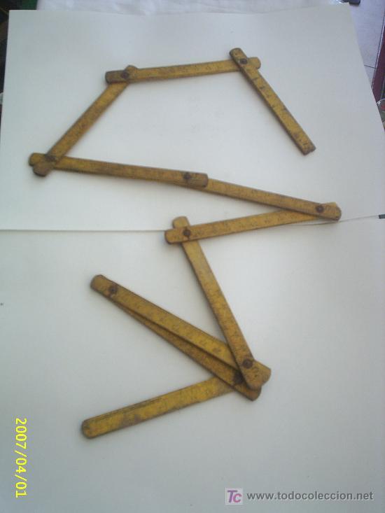 Antig&uuml;edades: Metros de carpintero de madera - Foto 3