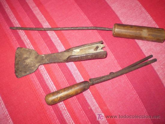 Antig&uuml;edades: 3 ANTIGUAS HERRAMIENTAS. - Foto 2