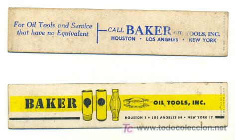 Antig&uuml;edades: 2 Tablas de equivalentes .. propaganda BAKER &ndash; USA - Foto 1