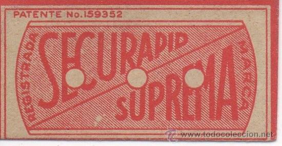 Antig&uuml;edades: CUCHILLA DE AFEITAR SECURAPID SUPREMA HOJA - Foto 1