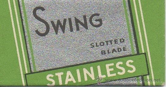 Antig&uuml;edades: CUCHILLA DE AFEITAR SWING STAINLESS HOJA - Foto 1