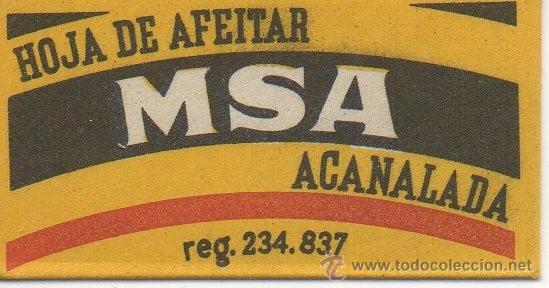 Antig&uuml;edades: CUCHILLA DE AFEITAR MSA ACANALADA HOJA - Foto 1