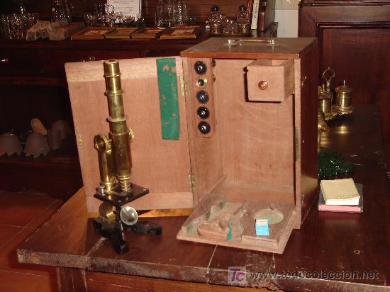 Antig&uuml;edades: Antig&uuml;o Microscopio alem&aacute;n con caja - Foto 3
