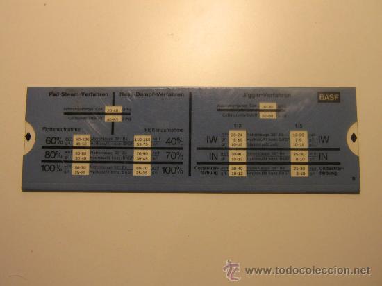 Antig&uuml;edades: REGLA CALCULO PLASTICA BASF EN ALEMAN CHEMIKALIEN-RECHNER - Foto 1