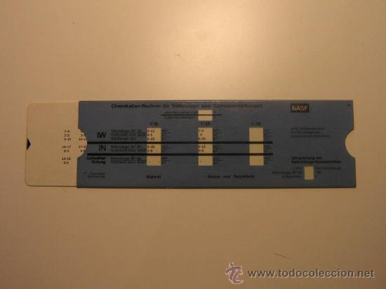 Antig&uuml;edades: REGLA CALCULO PLASTICA BASF EN ALEMAN CHEMIKALIEN-RECHNER - Foto 2