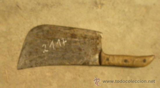 Antig&uuml;edades: Cuchillo de cocina, marcado, mango de Asta, 34 cms - Foto 1